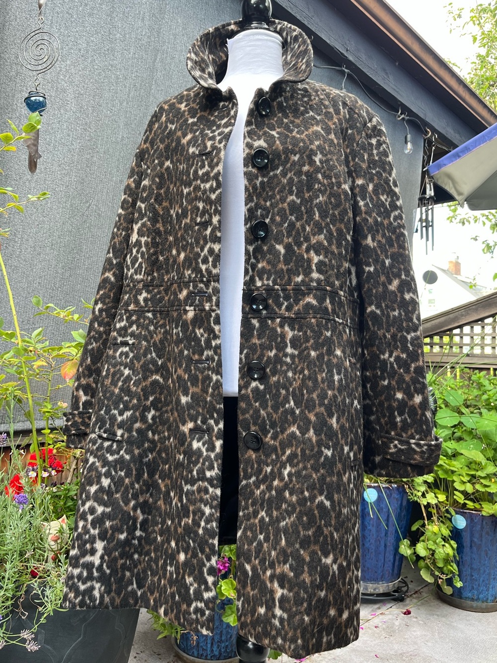 Old Navy Leopard Print Midi Length Coat, Size XXL
